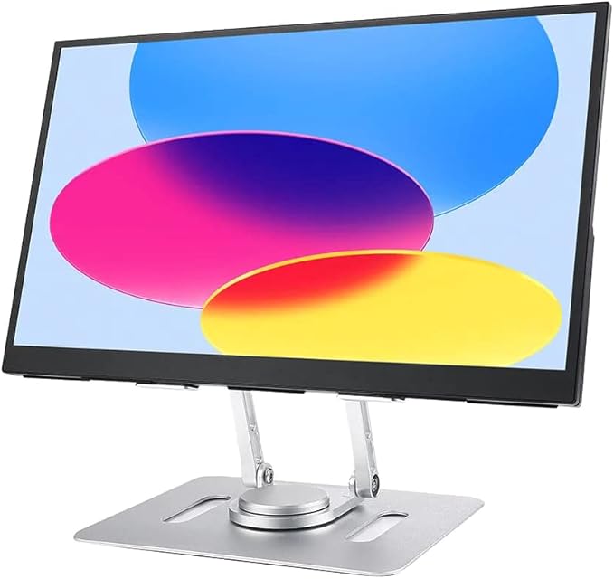 UPERFECT Adjustable Laptop Stand with 360° Rotating Base, Heavy Duty Aluminum Ergonomic Computer Riser for Desk, Foldable Portable Monitor & Laptop Stand Compatible with 7-22 Inch Devices, Silver