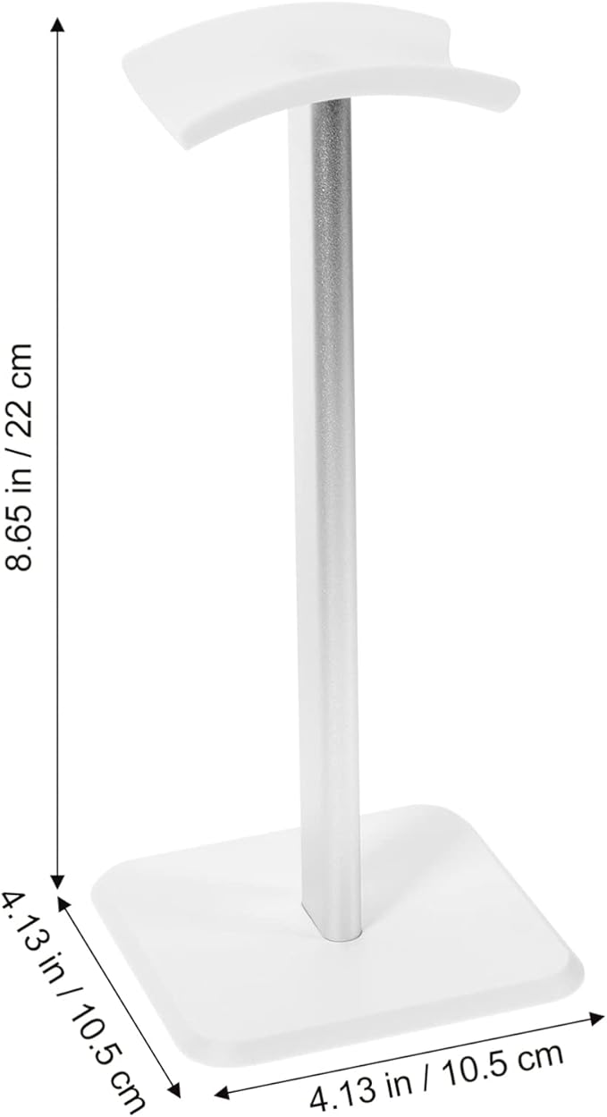 Headphone Stand Aluminum Gaming Headset Holder Earphone Hanger Desk Headset Mount Rack for Home and Office Display White