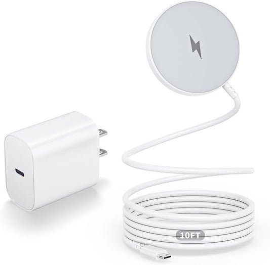Magnetic Wireless Charger 10FT Fast Apple Mag-Safe Charger Magnet Charging Pad iPhone Mag Safe Charging for iPhone 17Pro Max/16 Pro Max/16Pro/16/iPhone 15Pro Max/15 Plus/14/13/12/AirPods 3/2/Pro/Pro 2
