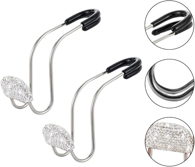 Car Decor Hooks for Purses And Bags, Durable Backseat Holder, Cute Heavy-Duty Metal Purse Hook Hangers, Storage Universal for SUV Truck & Van, Car Accessories for Women/Men, Pink