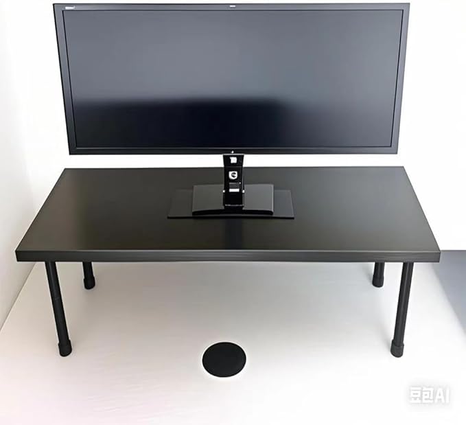 Black desktop monitor stand, comfortable lifting, computer storage, mobile phone, tablet, headphones, gaming, home appliances, office supplies
