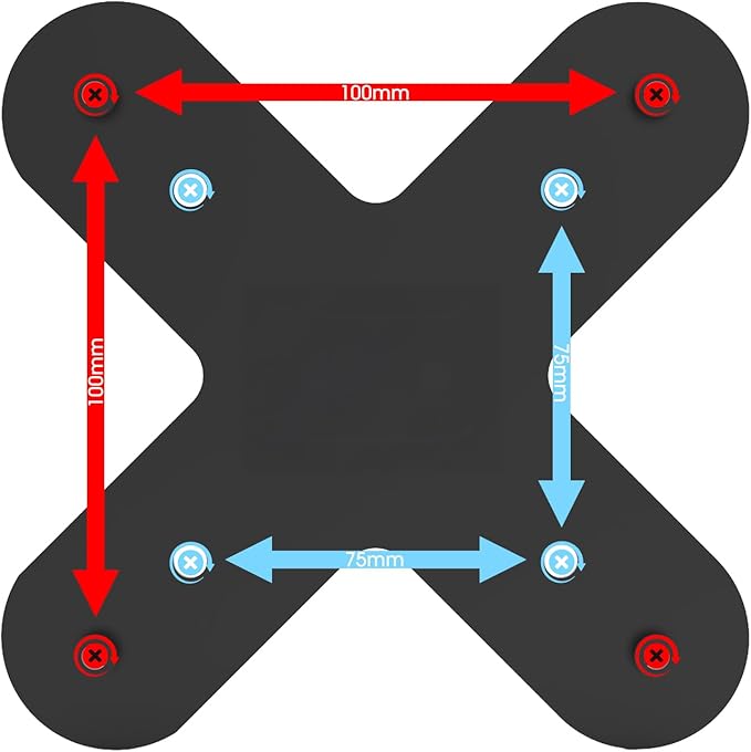 Kado Wall Mount Arm Mount 50x50mm to 75x75mm Adapter Bracket Plate, Mounting Pattern Converter Universal for Monitors, TVs, Mini PCs and Sceptre Displays