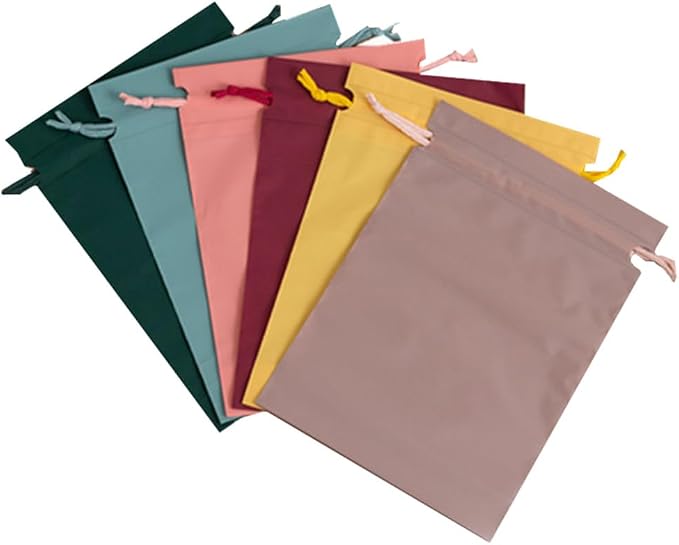 Waterproof Travel Shoe Bags Set of 6 Drawstring Storage Pouches for Shoes Clothes T-Shirts and Accessories 11.61 X 8.07 X 0.11 in Travel Organizer for Luggage Gym Camping Vacation