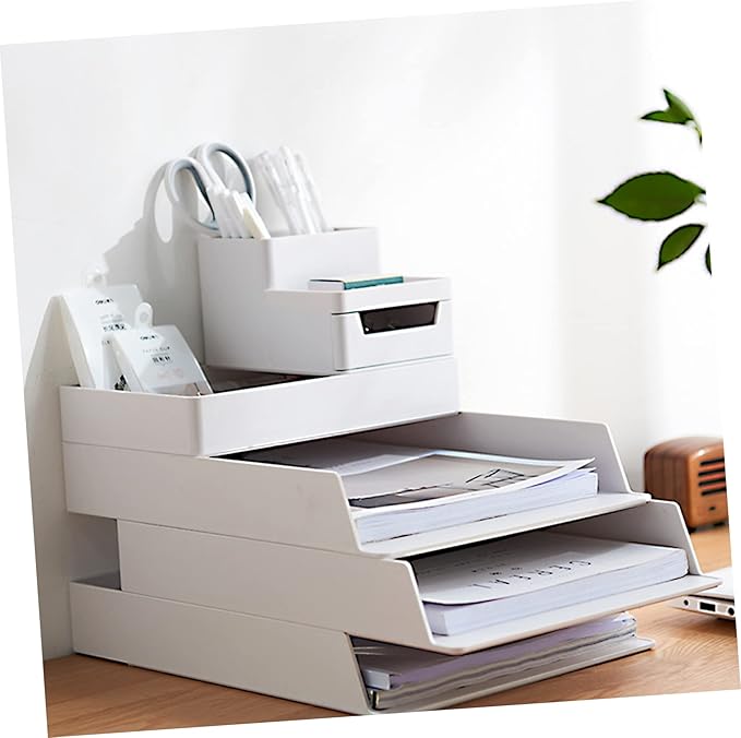 Homoyoyo 1Pc Office Storage Box Drawer Type Desk Organizer for Stationery and Sundries Stackable Storage for Home and Office Minimalist Design