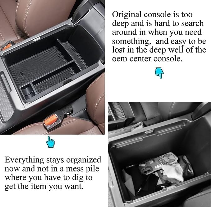 Vesul Center Console Organizer Compatible with Honda CRV CR-V 2026-2023 Car Accessories for 2023+ CR-V Hybrid, ABS Plastic, Black ABS Insert Tray Storage Box Glove Pallet