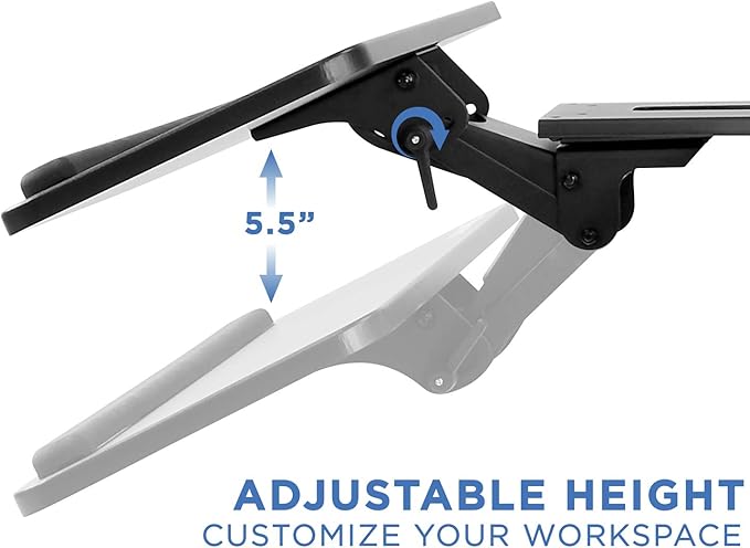 Mount-It! Under Desk Keyboard Tray, Slide-Out Keyboard Drawer with Height, Tilt and Swivel Adjustment, 25" x 10" Keyboard & Mouse Platform with Wrist Rest, Bolt-On Under Desk Mount