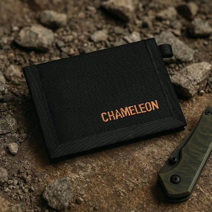 Chameleon Bifold Mens Nylon Wallet-Military Tactical Men Wallet- Canvas Thin Front Pocket Travel Bi-Fold Wallet-Best Nylon Travel Pouch