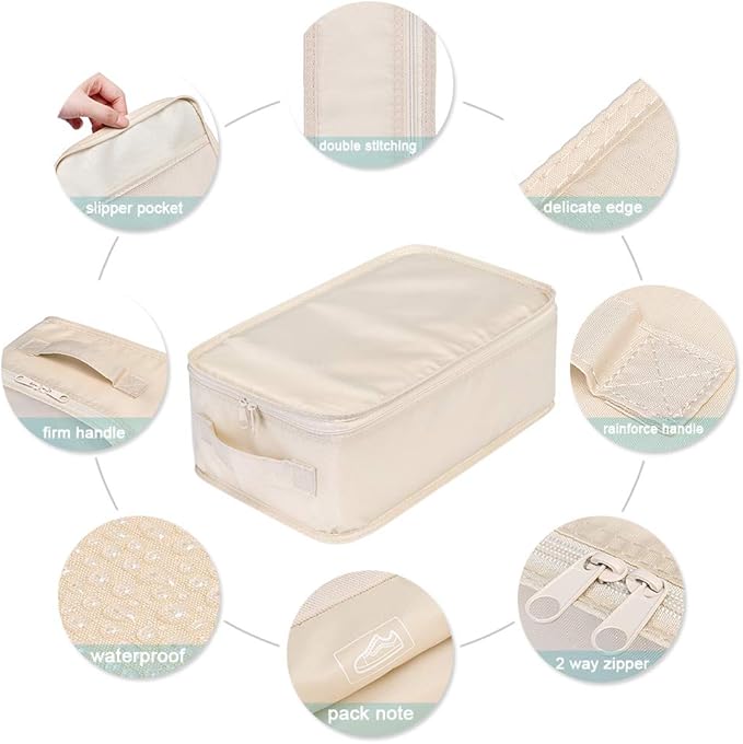Travel Shoe Bags, Foldable Waterproof Shoe Puches Organizer-Double Layer (Sea Blue2)
