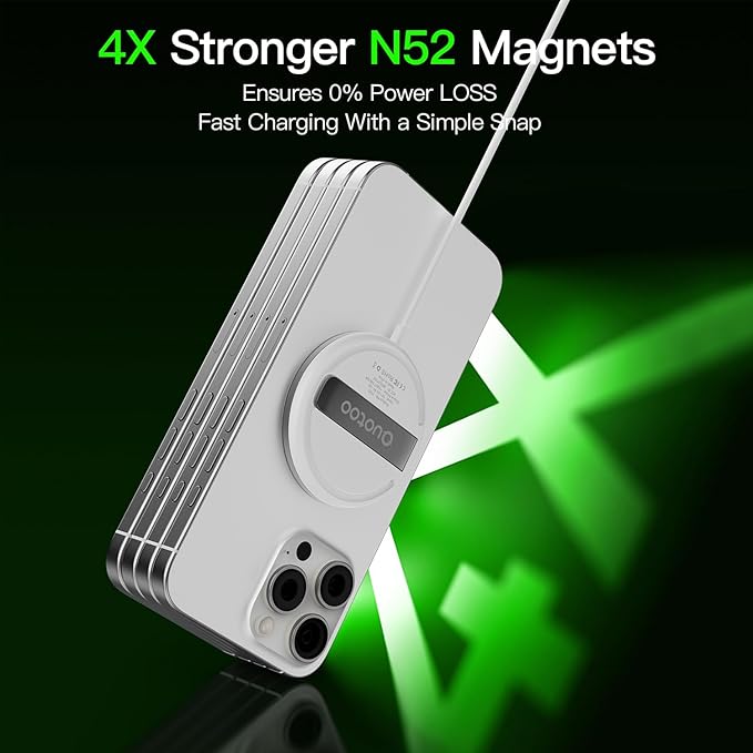 New for 15W MagSafe Charger: Magnetic Wireless Charging Pad for iPhone 17 16 15 14 13 12 Series AirPods 4-2 Pro, Strong Magnet, with PD20W Charging Block, Ultra-Thin Portable(2Pack 5FT)