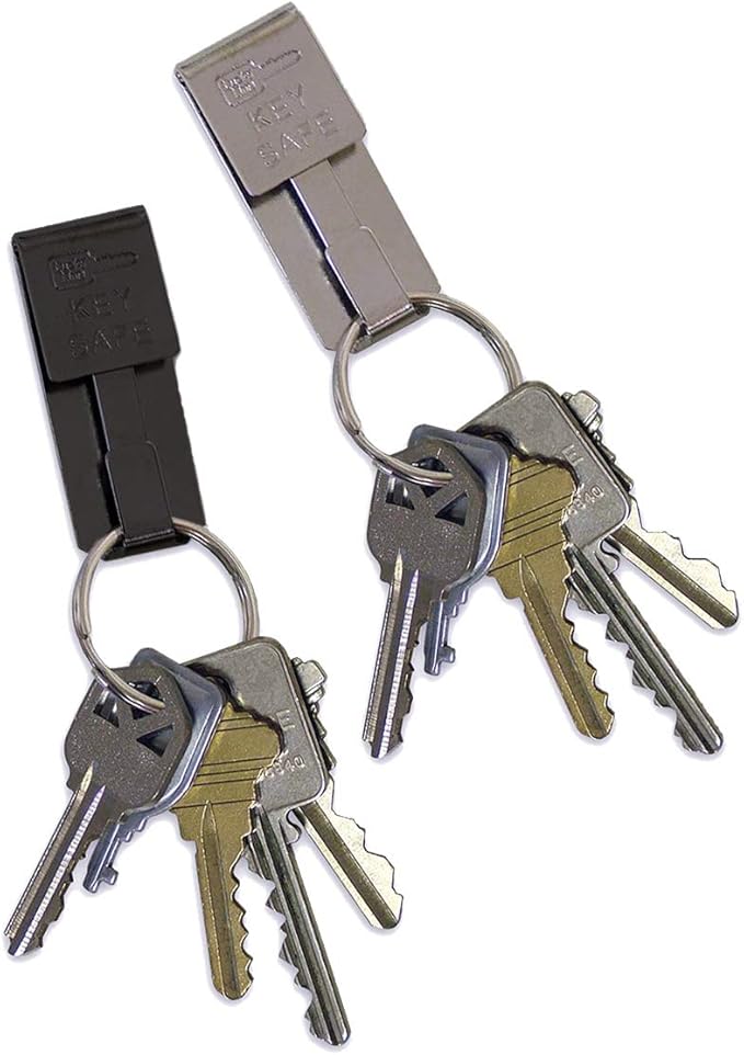 Lucky Line Key Safe Belt Key Ring Holder Slip On, Black Powder Coat, 1/Pk (47701)