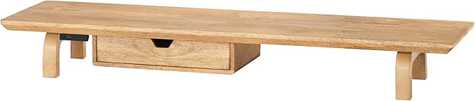 Anji Mountain Monitor Stand - Desktop Organizer & Laptop Riser, Ergonomic Monitor Riser, Space-Saving Monitor Stand for Desk, Durable Construction, Easy Assembly, Ideal for Home & Office,Natural