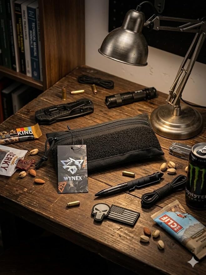WYNEX Tactical Tool Zipper Pouch, Bag Insert EDC Organizer Utility Admin Storage Pocket Accessories Snack Pouch with Hook Backing for MK3 MK4 Chest Rig