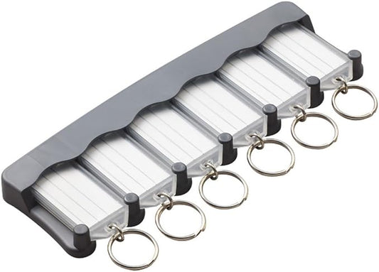 Lucky Line Key Tag Rack, Pack of 6, Clear (60562)