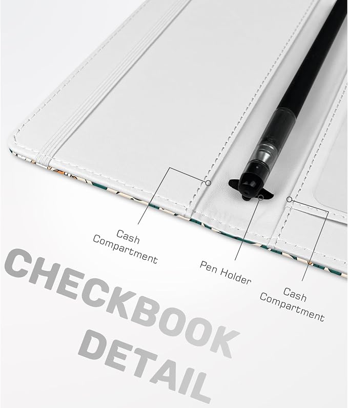 Printed Checkbook Cover, RFID Blocking Checkbook, Stylish, Lightweight, Slim Durable, Multi-Functional Checkbook Holder for Personal and Business Checks (Flower-Yellow)