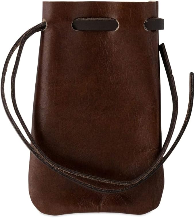 Nabob Leather Leather Drawstring Pouch, Coin Bag, Medicine Tobacco Pouch Medieval Reenactment Made in U.S.A