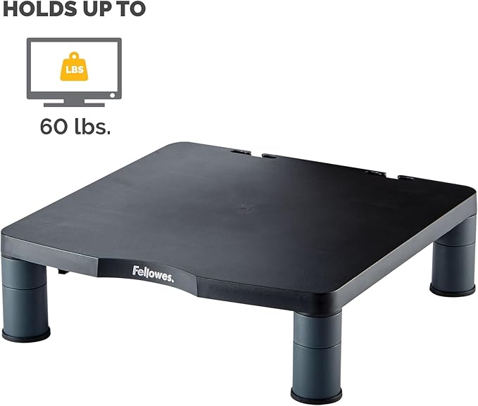 Fellowes® Monitor Riser, 4" H x 13 1/8" W x 13 1/2" D, Graphite
