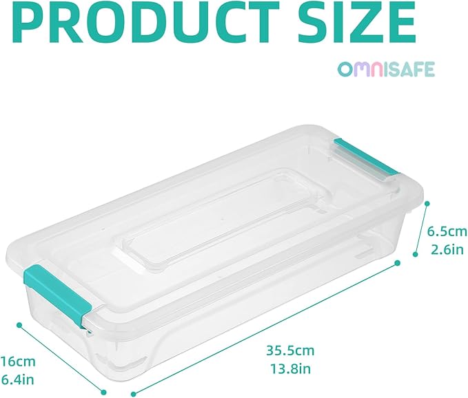 Plastic Storage Bin with Lid, Stackable Design, Clip Box for Crafts, Supplies and Office Items Container (8 Pack 4 Quart Green)