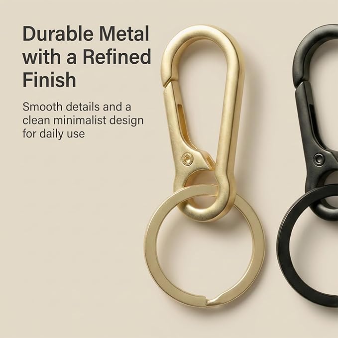 OXIHOUSE&CO- Metal Carabiner Keychain Set, Minimalist Key Ring Clip for Car Keys, Purse, Backpack, Durable for Women Men