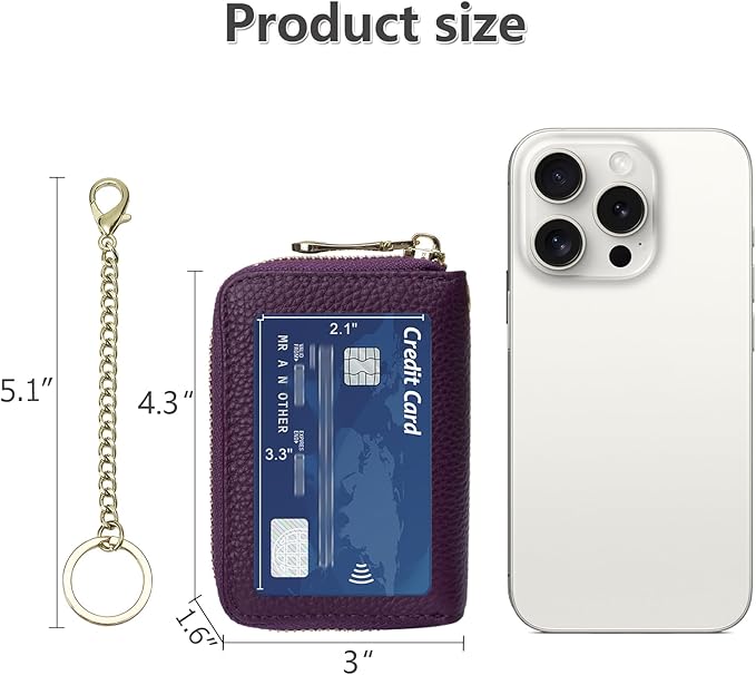imeetu Rfid Credit Card Holder,Genuine Leather Businese Card Case,Rfid Blocking Wallet for Women & Men