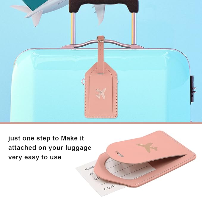 Melsbrinna Rfid Passport Holder for Travel women/Men Set Travel Suitcase Tag, Cute Passport Wallet Rfid Blocking Card Slots, Rfid Passport Cover/CaseTravel Wallet (Pink)