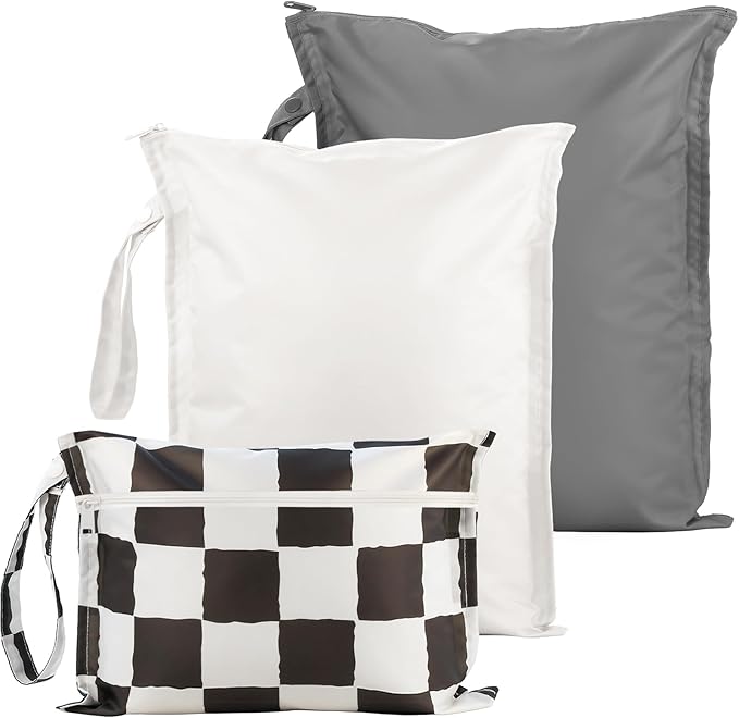 RelaxScene Wet Bag for Swimsuit - 2 Pack Waterproof Wet Dry Bag for Clothes - Baby Diaper Bag - Travel Laundry Daycare Bags - Baby Beach Essentials - Bogg Bag Accessories