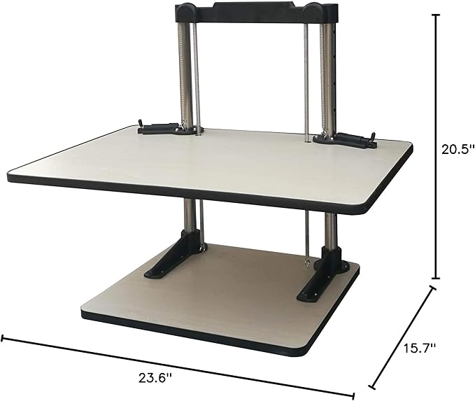 FixtureDisplays® Height Adjustable Standing Desk Ergonomic Sit Stand Desk Solution with Springs 16104-NF