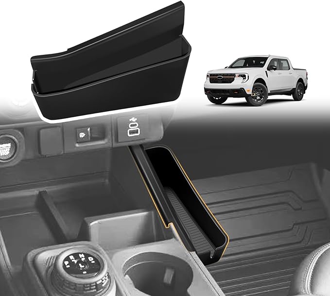 Muslogy for 2022 2023 2024 2025 2026 Maverick Center Console Shifter Storage Box ABS Material Console Side Organizer with Stronger Tape Compatible with Ford Maverick 2022-2026 (Only Passenger Side)