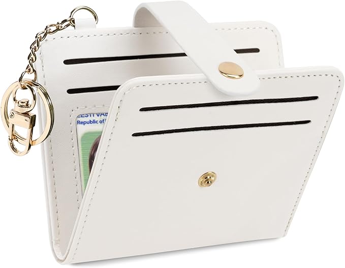 Airkit Small Wallets Woman RFID Blocking Leather Credit Card Holder - with ID Window - Card Wallets for Women - with Zipper Coin Purse - Keychain Wallet