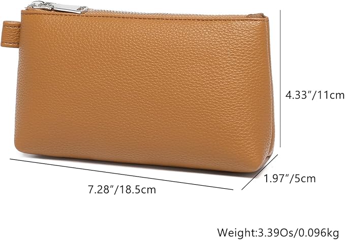 PU Leather Makeup Simple and Convenient Handbag Small Exquisite Storage Bag (PU/Ochre)