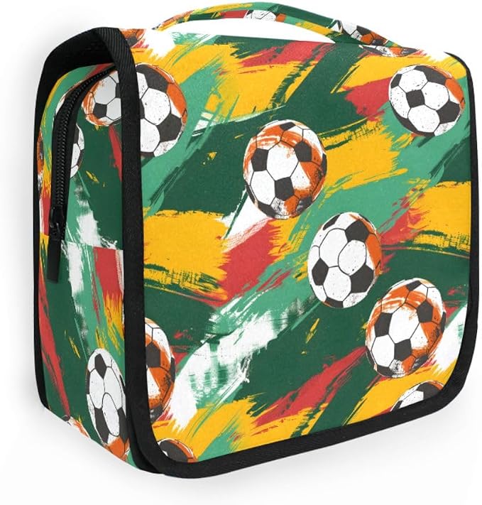 senya Hanging Travel Toiletry Bag Football 1 Kit Makeup Case Cosmetics Organizer for Men Women