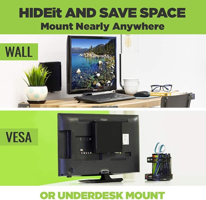 HIDEit Mounts Dell OptiPlex Micro Mount ??Steel VESA Wall & Under Desk Mount for Dell PCs | Compatible with 7040, 7050, 7060, 7070, 9020, 3020, 3040, 3046, 3050, 3060, 3070, 5050, 5060 Micro