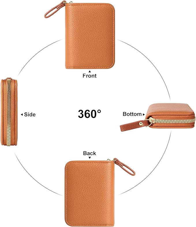EcoVision Credit Card Holder RFID Card Case Wallet, Small Accordion Zipper Card Case Holder, Card Organizer Case for Women Men