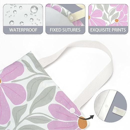 Abstract Floral Car Trash Can, Car Trash Bag Hanging, Waterproof Cars Back Seat Hanging Organizer and Storage Trash Bags for Vehicle Travelling Camping