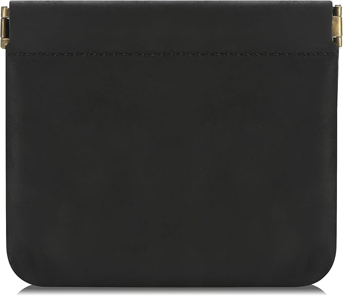 Jack&Chris Mini Coin Purse, Genuine Leather Small Coin Wallet, Leather Squeeze Coin Purse Pouch Change Holder For Men & Women, JC309