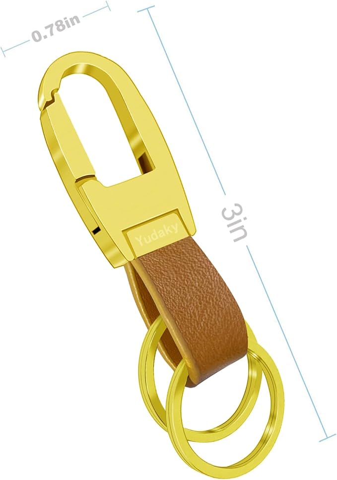 Key Chain Leather Heavy Duty Car Keychain for Men and Women 2 Pack