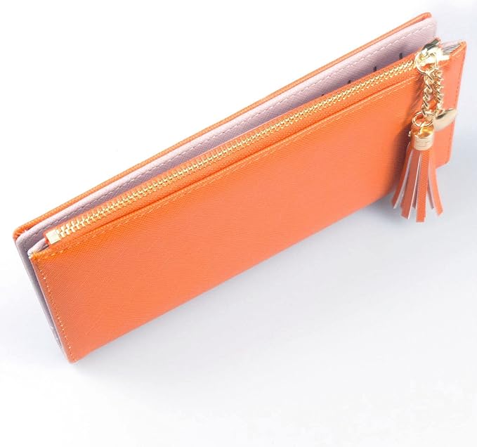 Valentoria Womens Wallet Cute Elegant Long Slim Card Holder Case Minimalist Coin Purse Thin Tassels Zip Clutch Wallets for Girls Ladies | Cute, Elegant, Long, Slim, Case, Minimalist