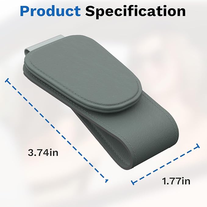 BFXM Sunglass Holder for Car, Sunglasses Holder Eyeglass Hanger Clip Magnetic Leather for Car Visor, Cars Sun Visor Ticket Card Clip