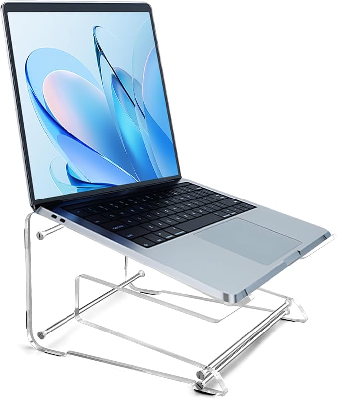 Acrylic Computer Riser Acrylic Laptop Stand for Desk Clear Laptop Stand Ergonomic Laptop Holder for Macbooks Notebooks (Transparent), 22359147