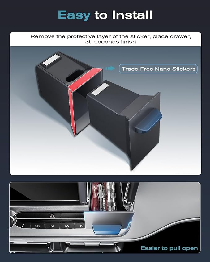 CDEFG UPGRADED for Ford Maverick 2022-2024 Center Console Screen Storage Drawer w/Magnet Design Slides Smoothly - Maverick 8" Screen Cubby Storage Box - for 2022-2024 Maverick Accessories