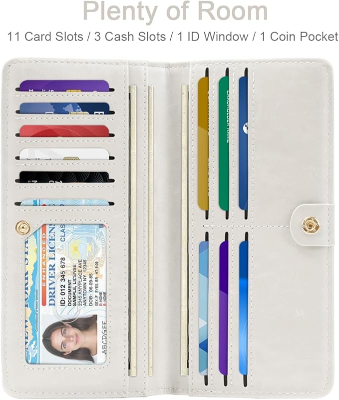 Wallet Women Bifold Faux Crocodile Leather Minimalist Slim Thin Long Wallets RFID Blocking Credit Cards Holder Purse with Back Zipper Coin Pocket for Women and Men,Beige