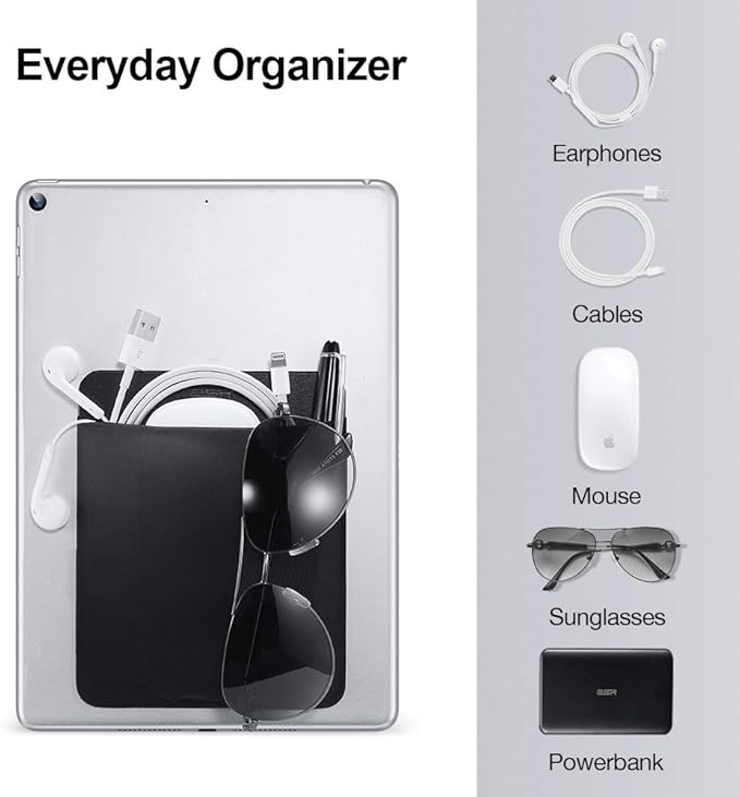 ESR Portable External Hard Drive Carrying Case, Pouch Holder for Computer Accessories, Sleeve Storage Organizer for Battery Pack, Wireless Mouse, Cables, and Earphones - Black