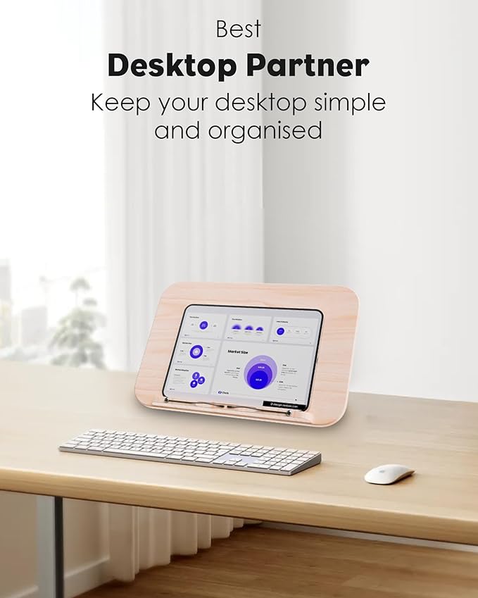 aboutool 2 in 1 Dual-use Floor Book Stand & Desktop Book Stand,Height Adjustable from 33-63in, Adjustable Book Holder with Elastic Page Clips for Music Scores, Recipe, Tablet, Laptop(White)