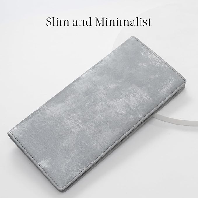 Bveyzi Ultra Slim Thin Leather RFID Blocking Credit Card Holder Bifold Clutch Wallets for Women