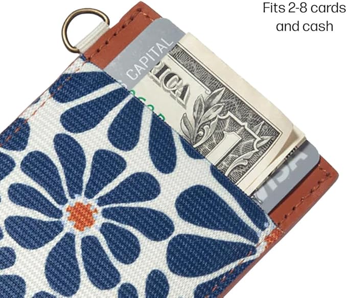 Thread Wallets Ultra Slim Minimalist Leather Card Holder Wallet (Emmeline Navy)