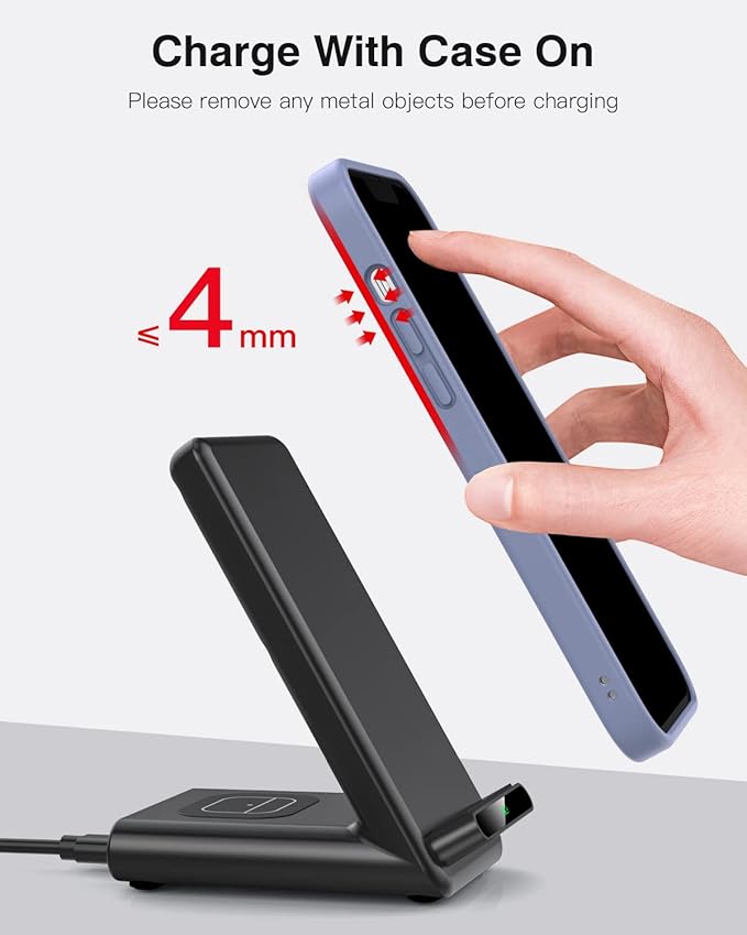 Wireless Charging Station,3 in 1 Charging Stand Made for Apple Watch Ultra 11 10 9 8 7 6 SE 5 4 3,Fast Wireless Charger Made for iPhone 17/Air/16/15/14/13/12,for AirPods Pro(with Adapter) (Black)