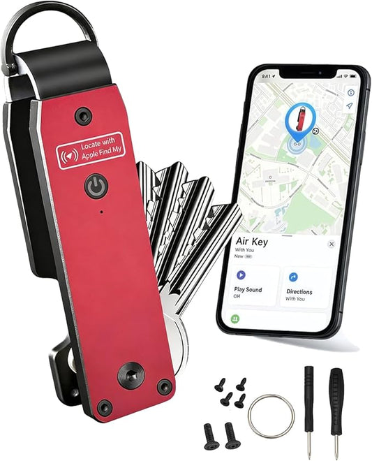 Air Keychain with GPS Tracker : Lightweight Compact Key Holder for Outdoor Use - Minimalist Metal Key Organizer