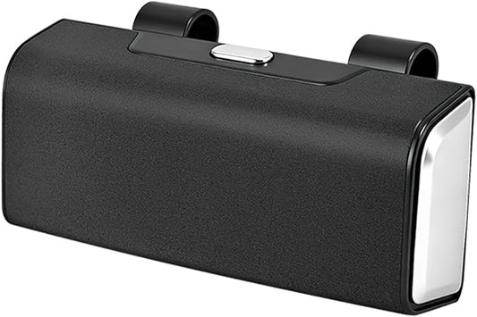 Car Sunglasses Holder for Sun Visor, Button Leather Eyeglass Hanger and Interior Storage Box