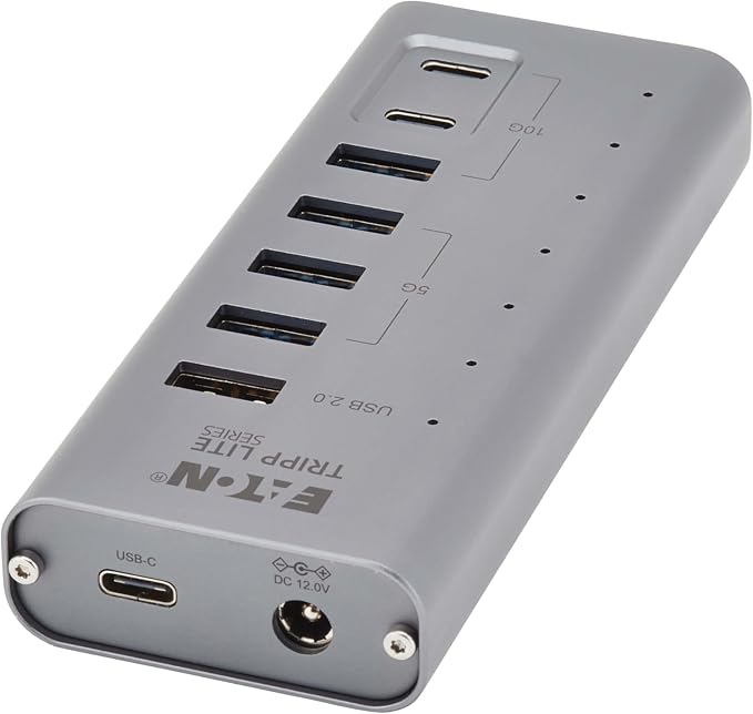 Eaton Tripp Lite Series USB C Hub 3.2 Gen 2 with 5 USB-A and 2 USBC Ports, Up to 10 Gbps Data Transfer, 7.5W Charging, Plug-and-Play, Laptop Docking Station, 3-Year Warranty (U360-007-5A2C)