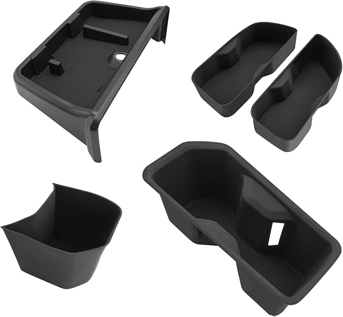 Center Control Insert Cup Holder+Rear Door Side Storage Box +Screen Dashboard Tray for 2024-2026 Toyota Grand Highlander/2025 2026 Grand Highlander Hybrid (5PCS)