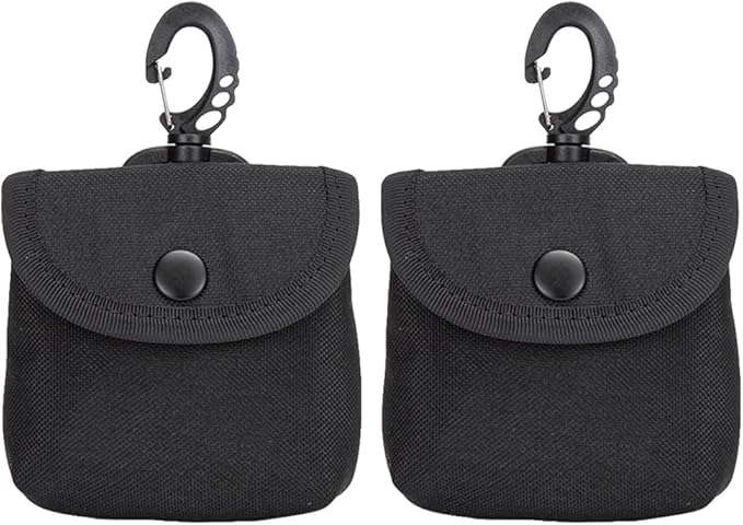 2 Pack Tactical Pouches - Military EDC Pocket Pouch as Keychain Coin Purse Battery Cigarette Case Mini Tool Organizer ID Card Holder Waist Case Earphone Pack (Black-2pcs)